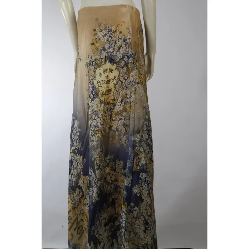 Zimmermann Tama Bias Forget Me Not Flare Skirt Silk Satin Organza Floral Maxi 1 - Picture 11 of 16
